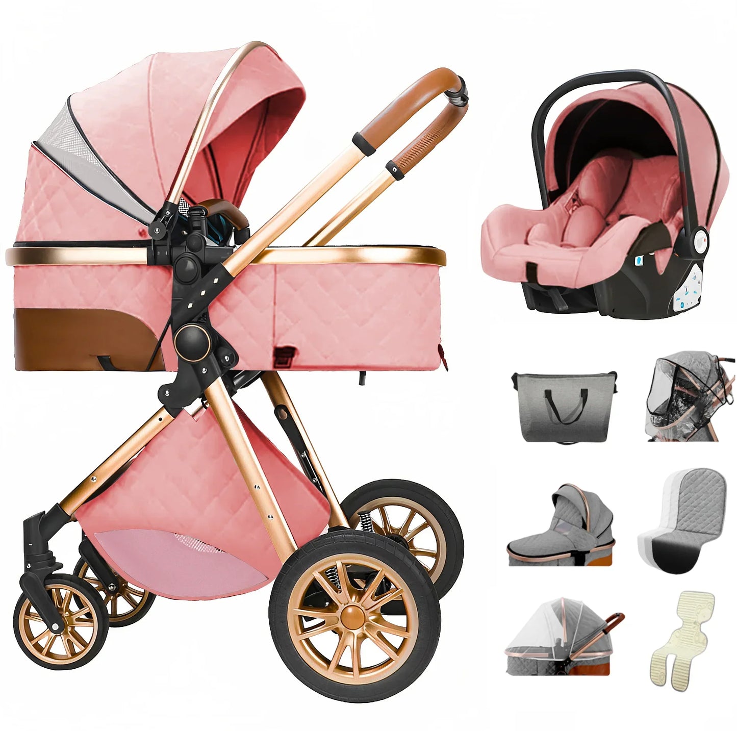 Rose Gold 3-in-1 Stroller
